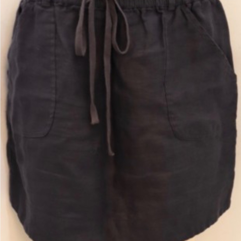 LOFT Navy blue 100% linen drawstring Skirt